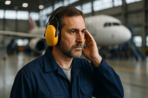 Quando usar protetor auricular tipo concha em indústrias e aeroportos